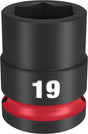 Milwaukee SHOCKWAVE Impact Duty Series 49-66-6251 Shallow Impact Socket, 19 mm Socket, 1/2 in Drive, Square Drive