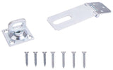 ProSource LR-125-BC3L-PS Safety Hasp, 3-1/2 in L, Steel, Zinc, 3/8 in Dia Shackle, Swivel Staple