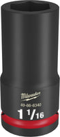 Milwaukee SHOCKWAVE Impact Duty Series 49-66-6340 Deep Impact Socket, 1-1/16 in Socket, 3/4 in Drive, Square Drive