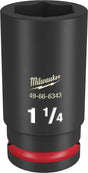 Milwaukee SHOCKWAVE Impact Duty Series 49-66-6343 Deep Impact Socket, 1-1/4 in Socket, 3/4 in Drive, Square Drive