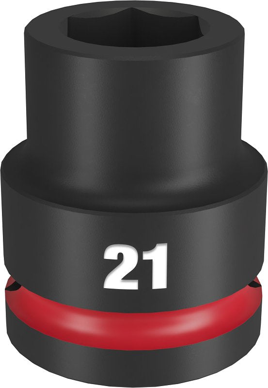 Milwaukee SHOCKWAVE Impact Duty 49-66-6359 Impact Socket, 21 mm Socket, Shallow D Socket, 62 mm OAL, 3/4 in Drive, Steel