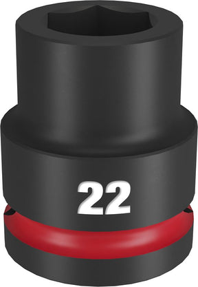 Milwaukee SHOCKWAVE Impact Duty 49-66-6360 Impact Socket, 22 mm Socket, Shallow D Socket, 62 mm OAL, 3/4 in Drive, Steel