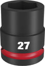 Milwaukee SHOCKWAVE Impact Duty Series 49-66-6365 Shallow Impact Socket, 27 mm Socket, 3/4 in Drive, Square Drive