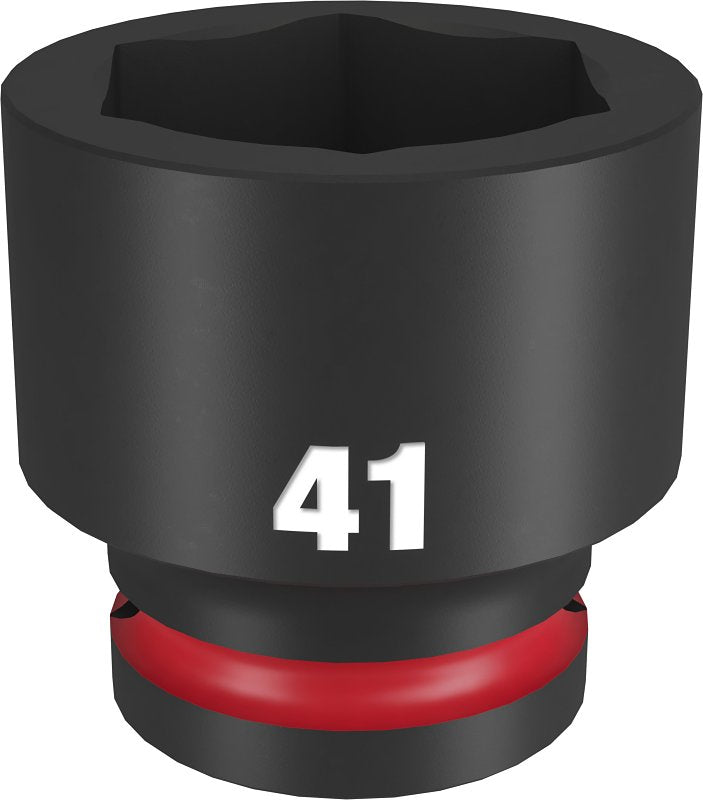 Milwaukee SHOCKWAVE Impact Duty 49-66-6379 Impact Socket, 41 mm Socket, Standard D Socket, 90 mm OAL, 3/4 in Drive, 1/PK