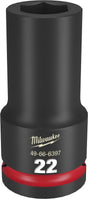 Milwaukee SHOCKWAVE Impact Duty 49-66-6397 Impact Socket, 22 mm Socket, Deep D Socket, 90 mm OAL, 3/4 in Drive, 6-Point