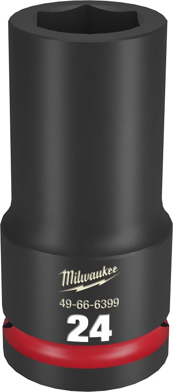 Milwaukee SHOCKWAVE Impact Duty Series 49-66-6399 Deep Impact Socket, 24 mm Socket, 3/4 in Drive, Square Drive, 6-Point