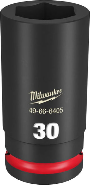 Milwaukee SHOCKWAVE Impact Duty Series 49-66-6405 Deep Impact Socket, 30 mm Socket, 3/4 in Drive, Square Drive, 6-Point