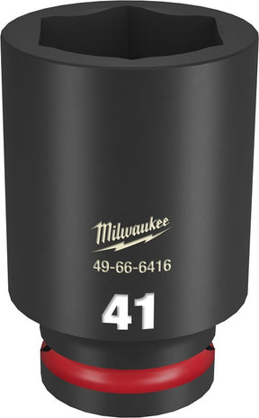 Milwaukee SHOCKWAVE Impact Duty 49-66-6416 Impact Socket, 41 mm Socket, Deep D Socket, 90 mm OAL, 3/4 in Drive, 6-Point