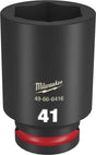 Milwaukee SHOCKWAVE Impact Duty 49-66-6416 Impact Socket, 41 mm Socket, Deep D Socket, 90 mm OAL, 3/4 in Drive, 6-Point