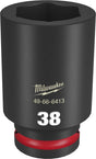 Milwaukee SHOCKWAVE Impact Duty 49-66-6413 Impact Socket, 38 mm Socket, Deep D Socket, 90 mm OAL, 3/4 in Drive, 6-Point