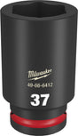 Milwaukee SHOCKWAVE Impact Duty Series 49-66-6412 Deep Impact Socket, 37 mm Socket, 3/4 in Drive, Square Drive, 6-Point