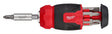 Milwaukee 48-22-2910 8-In-1 Compact Multi-Bit Screwdriver, 1/4 in Drive, Hex Drive, 4.69 in OAL, Plastic Handle