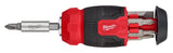 Milwaukee 48-22-2910 8-In-1 Compact Multi-Bit Screwdriver, 1/4 in Drive, Hex Drive, 4.69 in OAL, Plastic Handle