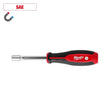 Milwaukee HollowCore Series 48-22-2552 Nut Driver, 5/16 in Drive, 7.2 in OAL, Tri-Lobe Handle, Red Handle, Magnetic, Pack of 6