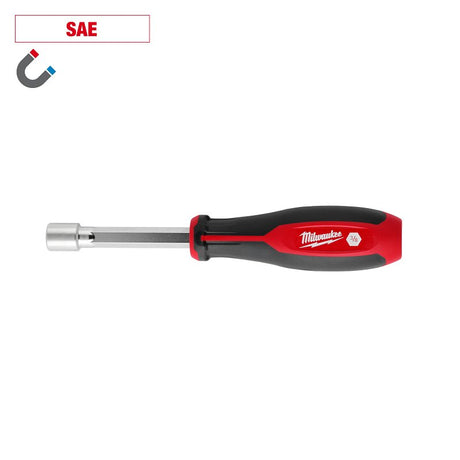 Milwaukee HollowCore Series 48-22-2554 Nut Driver, 3/8 in Drive, 7.2 in OAL, Tri-Lobe Handle, Red Handle, Magnetic, Pack of 6