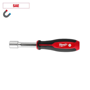 Milwaukee HollowCore Series 48-22-2557 Nut Driver, 9/16 in Drive, 7-1/2 in OAL, Tri-Lobe Handle, Red Handle, Magnetic, Pack of 6