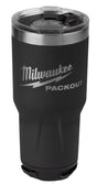 Milwaukee PACKOUT 48-22-8393B Tumbler, 30 oz, Sliding Magnetic Lid, Metal, Black, Insulated