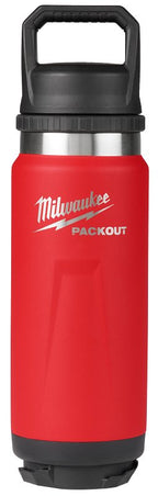 Milwaukee PACKOUT Series 48-22-8396R Insulated Water Bottle, 24 oz, Metal, Red