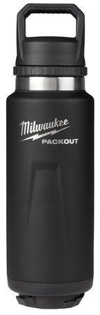 Milwaukee PACKOUT Series 48-22-8397B Insulated Bottle, 36 oz, Stainless Steel, Black