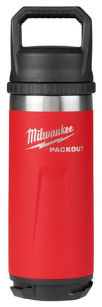 Milwaukee PACKOUT Series 48-22-8382R Insulated Bottle, 18 oz, Stainless Steel, Red