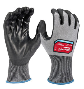 Milwaukee 48-73-8721 Coated Gloves, Unisex, M, 10.43 in L, Elastic Cuff, Nitrile Coating, Polyurethane, Gray