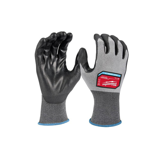 Milwaukee 48-73-8723 Coated Gloves, Unisex, XL, 10.43 in L, Elastic Cuff, Nitrile Coating, Polyurethane, Gray