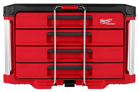Milwaukee PACKOUT 48-22-8444 Toolbox, 50 lb, Polypropylene, 16.3 in L x 22.2 in W x 14.3 in H Outside, 4-Drawer