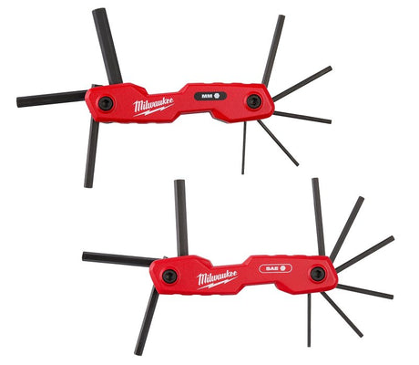 Milwaukee 48-22-2183 Folding Hex Key Set, Aluminum/Steel, Black Oxide, Black/Red