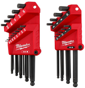 Milwaukee 48-22-2187 L-Style Hex Key Set with Ball Ends, 22-Piece, Steel, Black Oxide