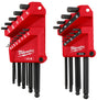 Milwaukee 48-22-2187 L-Style Hex Key Set with Ball Ends, 22-Piece, Steel, Black Oxide