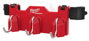 Milwaukee PACKOUT 48-22-8606 Tool Box 3-Hook Attachment, 30 lb, 3-Compartment, ABS/Polycarbonate, Black/Red
