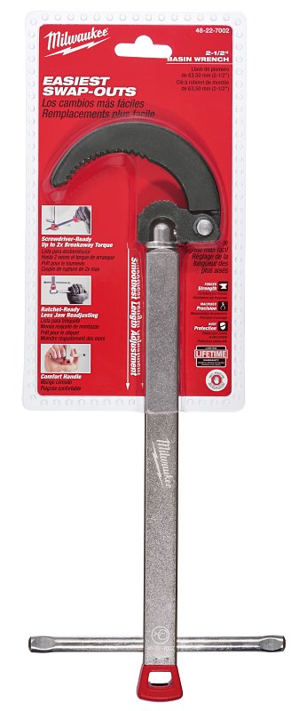 Milwaukee 48-22-7002 Basin Wrench, Telescoping Handle, Metal