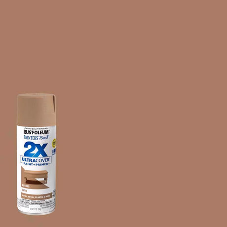 Rust-Oleum Painter's Touch 2X Ultra Cover Satin Nutmeg Paint+Primer Spray Paint 12 oz, Pack of 6