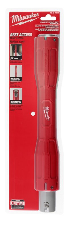 Milwaukee 48-22-7100 Faucet Swap-Out Wrench, Comfort Grip, Long, Slim Handle