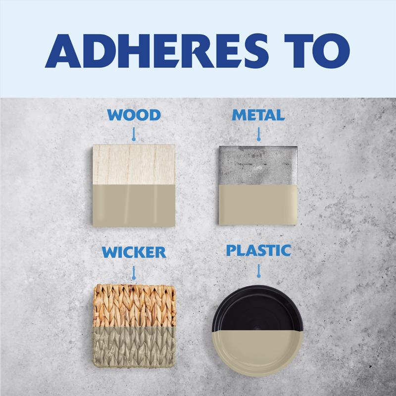 Rust-Oleum Painter's Touch 2X Ultra Cover Satin Fossil Paint+Primer Spray Paint 12 oz, Pack of 6