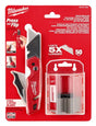 Milwaukee FASTBACK Series 48-22-1504 Folding Utility Knife and Blade Set, 1-1/4 in L Blade, Steel Blade, 50-Blade