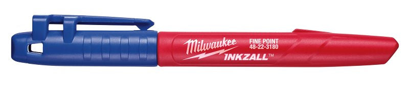 Milwaukee 48-22-3180 Marker, Blue, 7.13 in L, Plastic Barrel, Blue Barrel