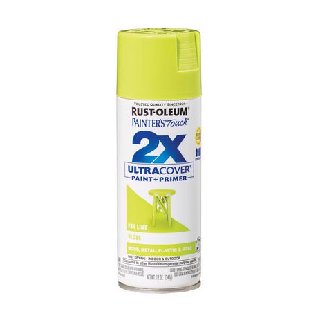 Rust-Oleum Painter's Touch 2X Ultra Cover Gloss Key Lime Paint+Primer Spray Paint 12 oz, Pack of 6