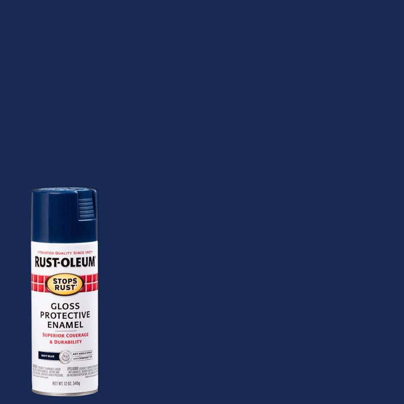 Rust-Oleum 7723830 Rust Preventative Spray Paint, Gloss, Navy Blue, 12 oz, Can