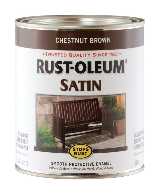 Rust-Oleum Stops Rust Indoor and Outdoor Chestnut Brown Protective Paint 1 qt, Pack of 2
