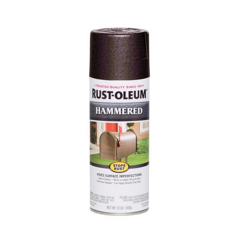 Rust-Oleum Stops Rust Hammered Dark Bronze Spray Paint 12 oz, Pack of 6