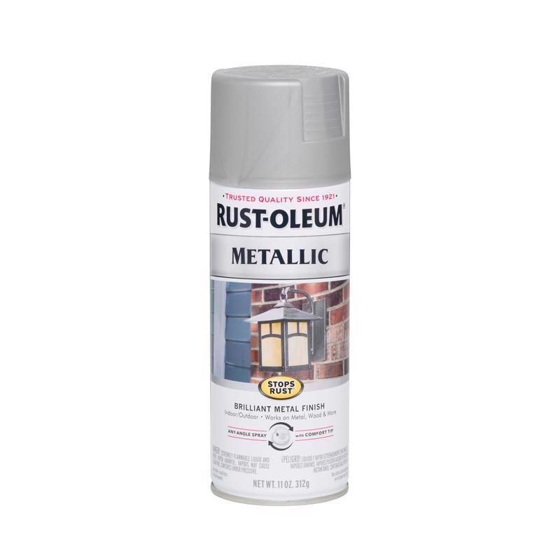 Rust-Oleum Stops Rust Metallic Matte Nickel Metallic Spray Paint 11 oz, Pack of 6