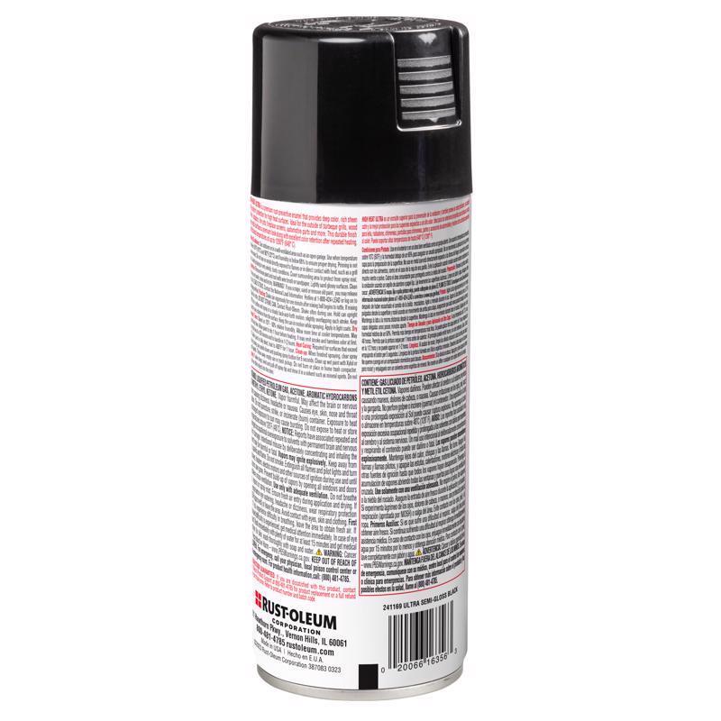 Rust-Oleum Specialty Semi-Gloss Black Ultra High Heat Spray 12 oz, Pack of 6