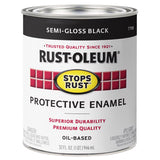 Rust-Oleum Stops Rust Indoor and Outdoor Semi-Gloss Black Oil-Based Protective Paint 1 qt, Pack of 2