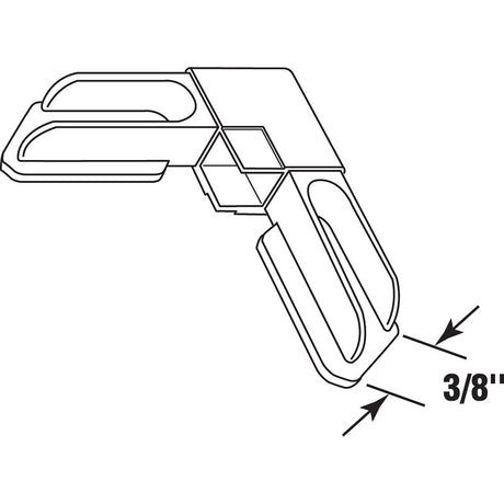 Make-2-Fit PL-14314 Window Frame Corner, 3/8 in W, Plastic, White