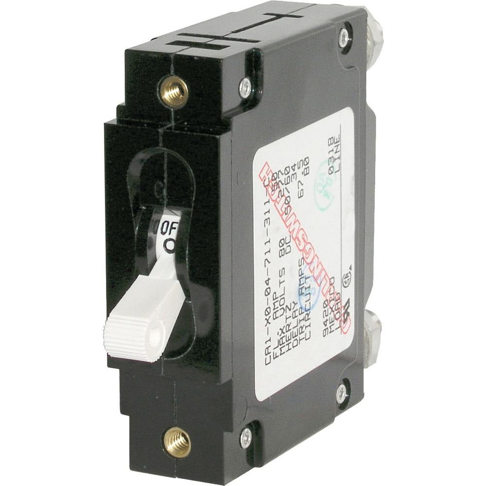 Blue Sea Systems 7248 Single Pole AC Circuit Breaker, 80 Amp, White