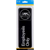 HILLMAN English Black Employees Only Plaque 3 in. H X 9 in. W, Pack of 6