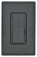 Lutron Diva DV-600PHW-BLSS Dimmer, 5 A, 120 V, 600 W, Halogen, Incandescent Lamp, Black