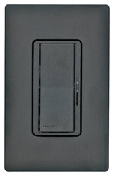 Lutron Diva DV-600PHW-BLSS Dimmer, 5 A, 120 V, 600 W, Halogen, Incandescent Lamp, Black