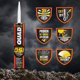 OSI QUAD Matte Clear Elastomeric Sealant 10 oz, Pack of 12